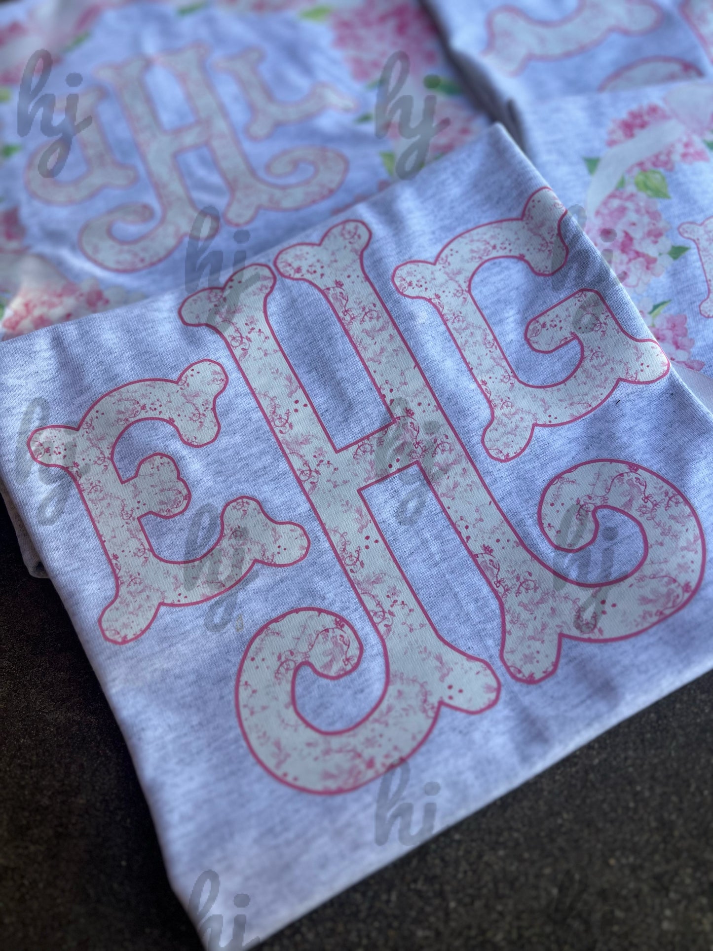 Youth Pink Toile Monogram Tee