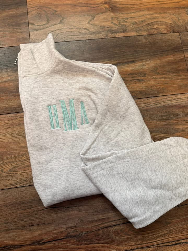 Monogrammed Quarter Zip