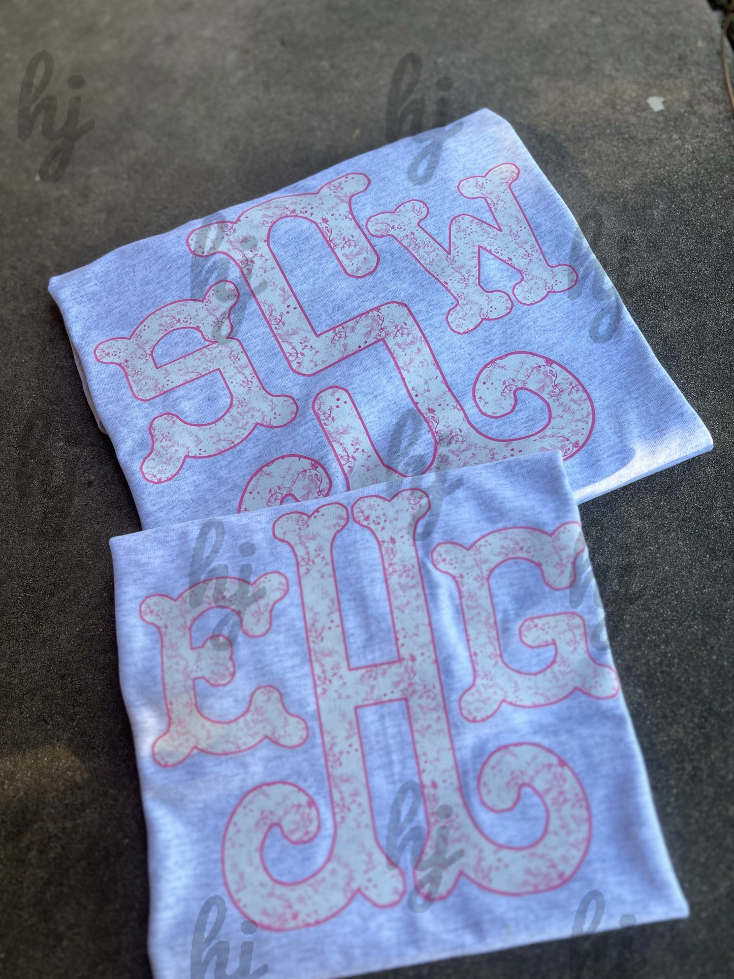 Youth Pink Toile Monogram Tee