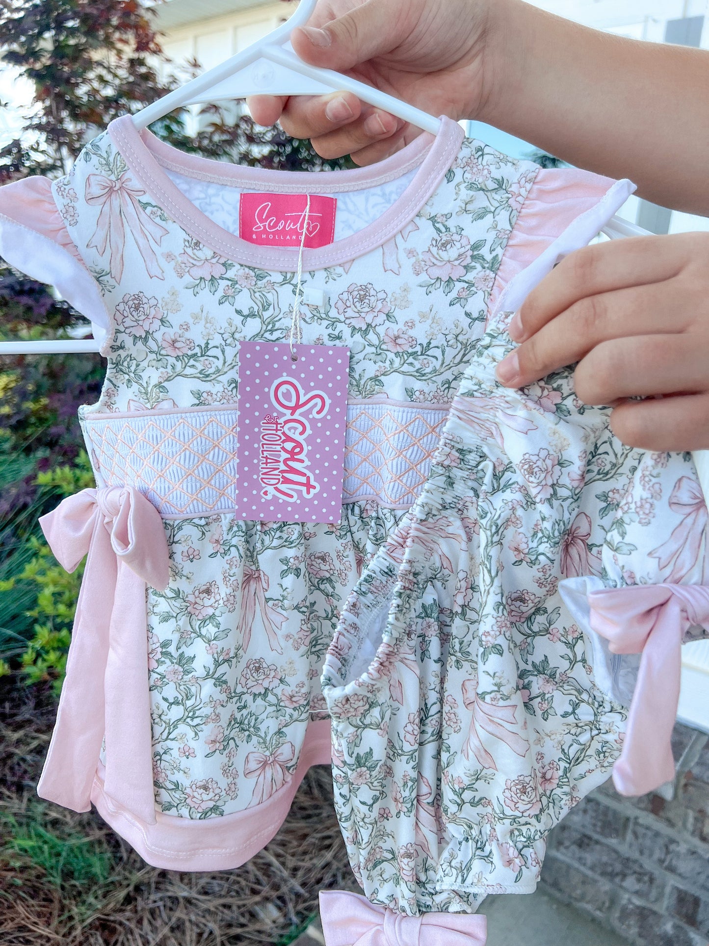 Pink Floral Diaper Set