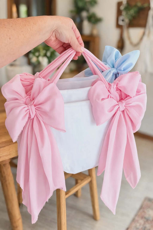 Embroidered Baby Banners With Bows