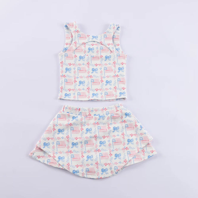USA Athletic Skirt Set