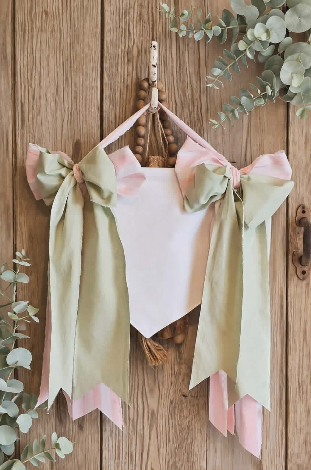 Embroidered Baby Banners With Bows