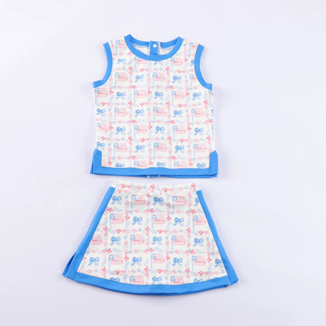 USA Athletic Skirt Set