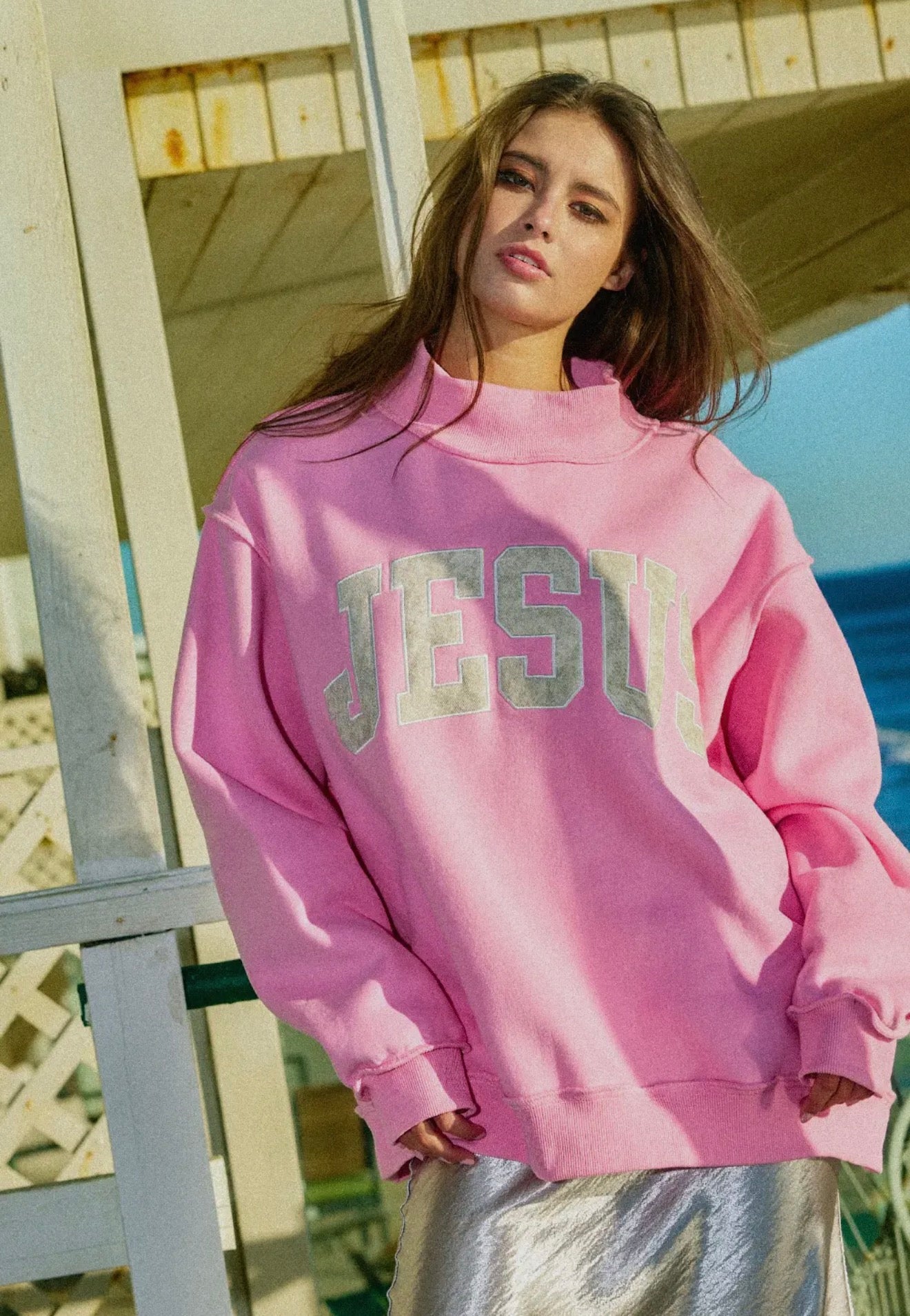 Mock Neck Sweatshirt- Camo