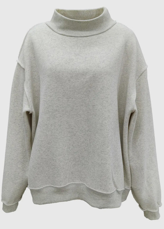 Mock Neck Reversible Sweatshirt- Plain