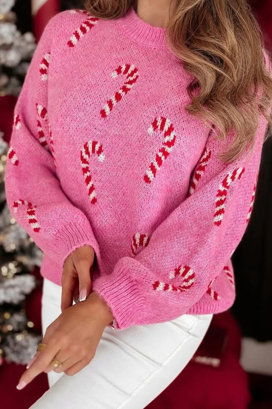 Pink Candy Cane Sweater